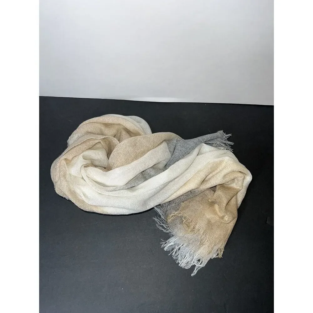 Neiman Marcus $250 Women's lightweight Cashmere Colorblock Scarf One Size 80